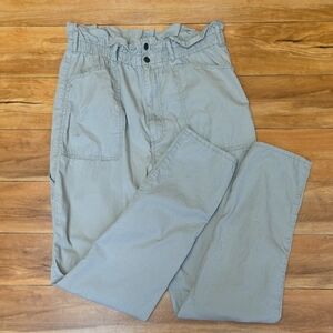 Abercrombie & Fitch Size LG High-Waisted Paperbag Waist Utility Pants Y2K Green